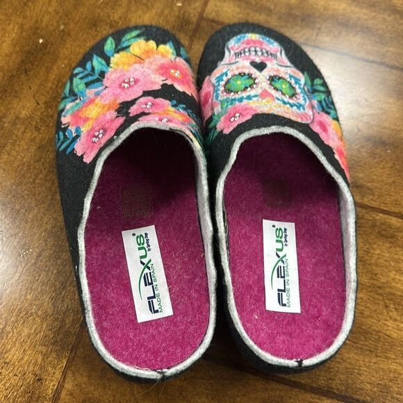FLEXUS SUGARSKULL SLIPPERS -Black 36=5.5-6 - Picture 4 of 8